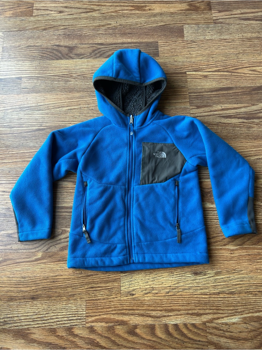 The North Face Boys' Chimborazo Hoodie Jacket Blue Gray size 6